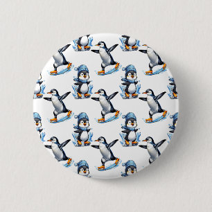 Badge Rond 5 Cm Design Motif de pingouins