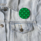 Badge Rond 5 Cm Design Motif Fleur de lis vert (En situation)
