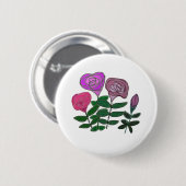 Badge Rond 5 Cm Design Rose coloré (Devant & derrière)