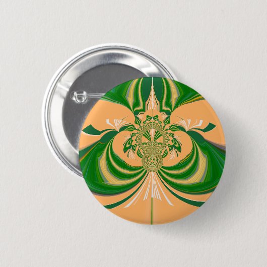 Badge Rond 5 Cm Design vert jaune. (Devant & derrière)