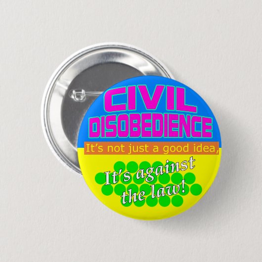 Badge Rond 5 Cm Désobéissance civile (Devant & derrière)