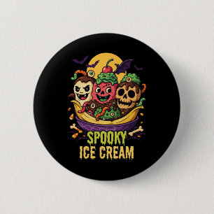 Badge Rond 5 Cm Dessert de crème glacée éffrayante Halloween Desig