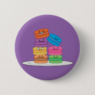 Badge Rond 5 Cm Dessert doux français de biscuit de macarons de