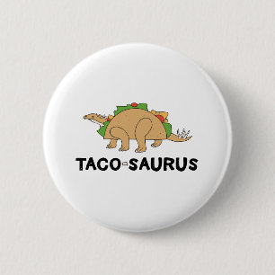 Badge Rond 5 Cm Dessin à main tiré Taco Dinosaur Tacosaurus Rex