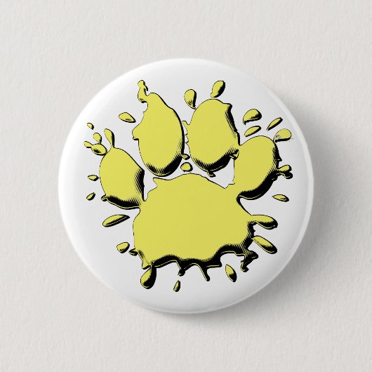 Badge Rond 5 Cm Dessin à paille de chien d'or (Devant)