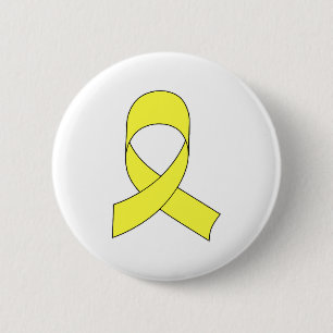Badge Rond 5 Cm Dessin à ruban jaune