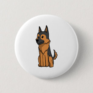 Badge Rond 5 Cm Dessin animé de German Shepherd