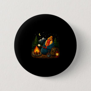 Badge Rond 5 Cm Dessin animé de saucisse hot-dog de camping drôle