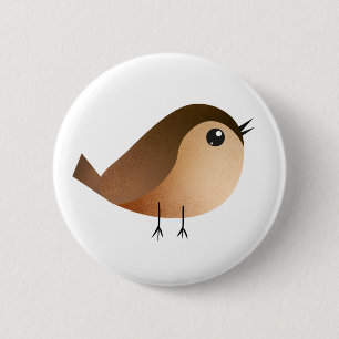 Badge Rond 5 Cm Dessin animé d'oiseau moineau