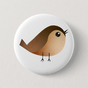 Badge Rond 5 Cm Dessin animé d'oiseau moineau