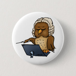 Badge Rond 5 Cm Dessin animé drôle de chef d'orchestre chouette