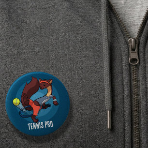 Badge Rond 5 Cm Dessin animé d'un trick shot de pro de tennis avec