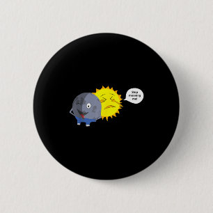 Badge Rond 5 Cm Dessin animé éclipse solaire pour enfants