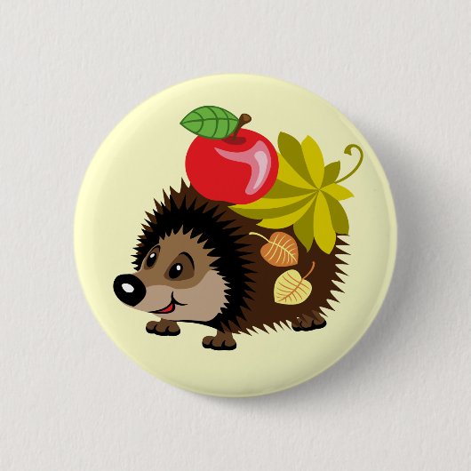 Badge Rond 5 Cm dessin animé hérisson (Devant)
