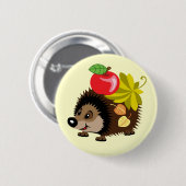Badge Rond 5 Cm dessin animé hérisson (Devant & derrière)