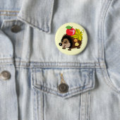 Badge Rond 5 Cm dessin animé hérisson (En situation)