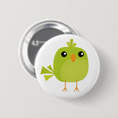 Badge Rond 5 Cm Dessin Animé Oiseau Vert (Devant & derrière)