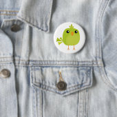Badge Rond 5 Cm Dessin Animé Oiseau Vert (En situation)
