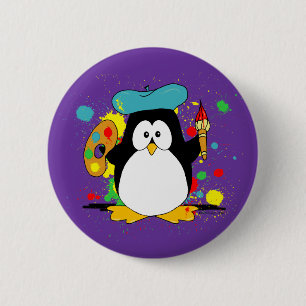 Badge Rond 5 Cm Dessin artistique de pingouin