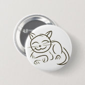 Badge Rond 5 Cm Dessin au trait Kitty (Devant & derrière)