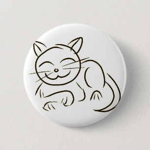 Badge Rond 5 Cm Dessin au trait Kitty