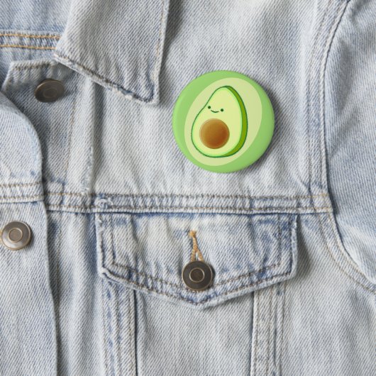 Badge Rond 5 Cm Dessin Avocado mignon (En situation)