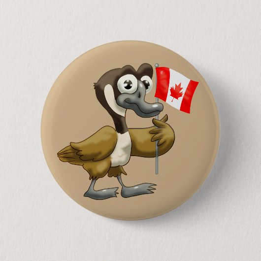 Badge Rond 5 Cm Dessin Canada Oie (Devant)