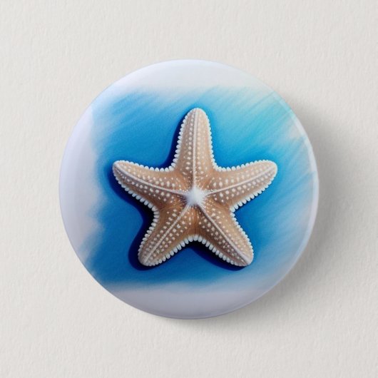 Badge Rond 5 Cm Dessin Crayon Starfish (Devant)