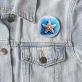 Badge Rond 5 Cm Dessin Crayon Starfish (En situation)