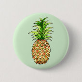 Badge Rond 5 Cm dessin d'ananas aquarelle (Devant)