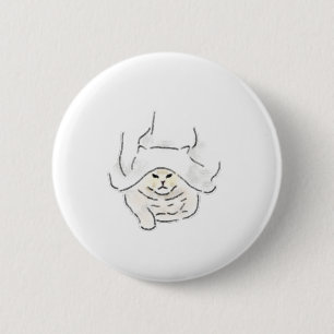 Badge Rond 5 Cm Dessin d'art amusant d'un chat mignon portant une