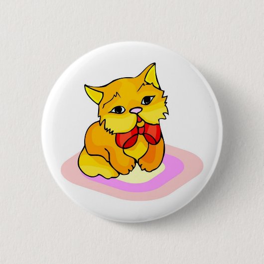 Badge Rond 5 Cm Dessin de chaton (Devant)