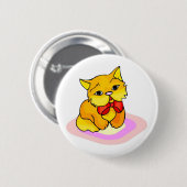 Badge Rond 5 Cm Dessin de chaton (Devant & derrière)