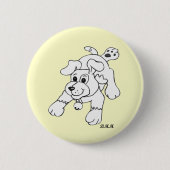 Badge Rond 5 Cm Dessin de chien crayon de charbon (Devant)