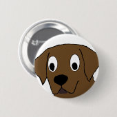 Badge Rond 5 Cm dessin de chocolat labrador (Devant & derrière)