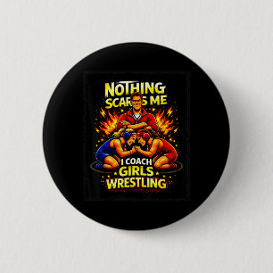 Badge Rond 5 Cm Dessin de coach de lutte drôle pour hommes femmes