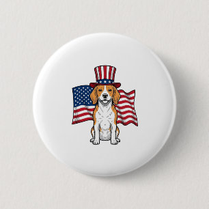 Badge Rond 5 Cm Dessin de gravure vintage de drapeau de chien Beag