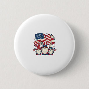 Badge Rond 5 Cm Dessin de gravure vintage de gnome patriotique_1