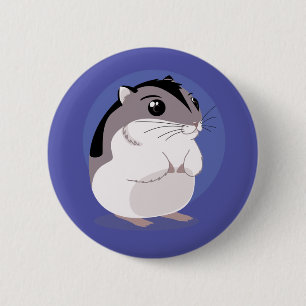 Badge Rond 5 Cm Dessin de hamster nain russe