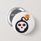Badge Rond 5 Cm dessin de la bombe à crâne (Devant & derrière)