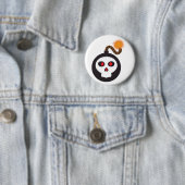 Badge Rond 5 Cm dessin de la bombe à crâne (En situation)