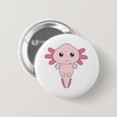 Badge Rond 5 Cm Dessin De L'Axolotl Rose Cool (Devant & derrière)