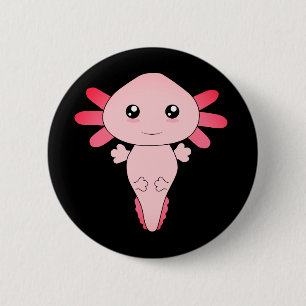 Badge Rond 5 Cm Dessin De L'Axolotl Rose Cool