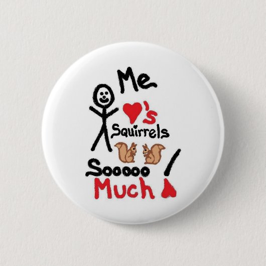 Badge Rond 5 Cm Dessin de l'écureuil (Devant)
