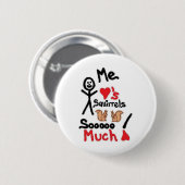 Badge Rond 5 Cm Dessin de l'écureuil (Devant & derrière)