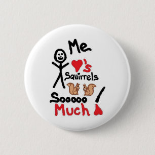 Badge Rond 5 Cm Dessin de l'écureuil
