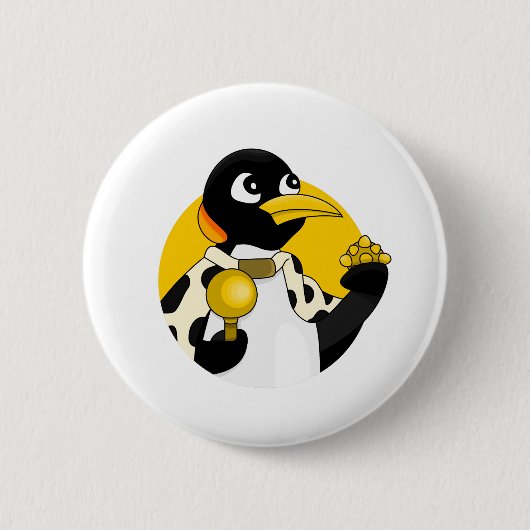 Badge Rond 5 Cm Dessin de l'empereur pingouin (Devant)