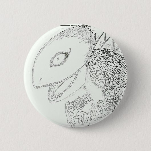 Badge Rond 5 Cm dessin de monstre lézard (Devant)