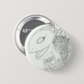 Badge Rond 5 Cm dessin de monstre lézard (Devant & derrière)