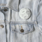 Badge Rond 5 Cm dessin de monstre lézard (En situation)